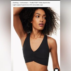 Aritzia TNA TnaBUTTER Volley Sports Bra, Medium, Black